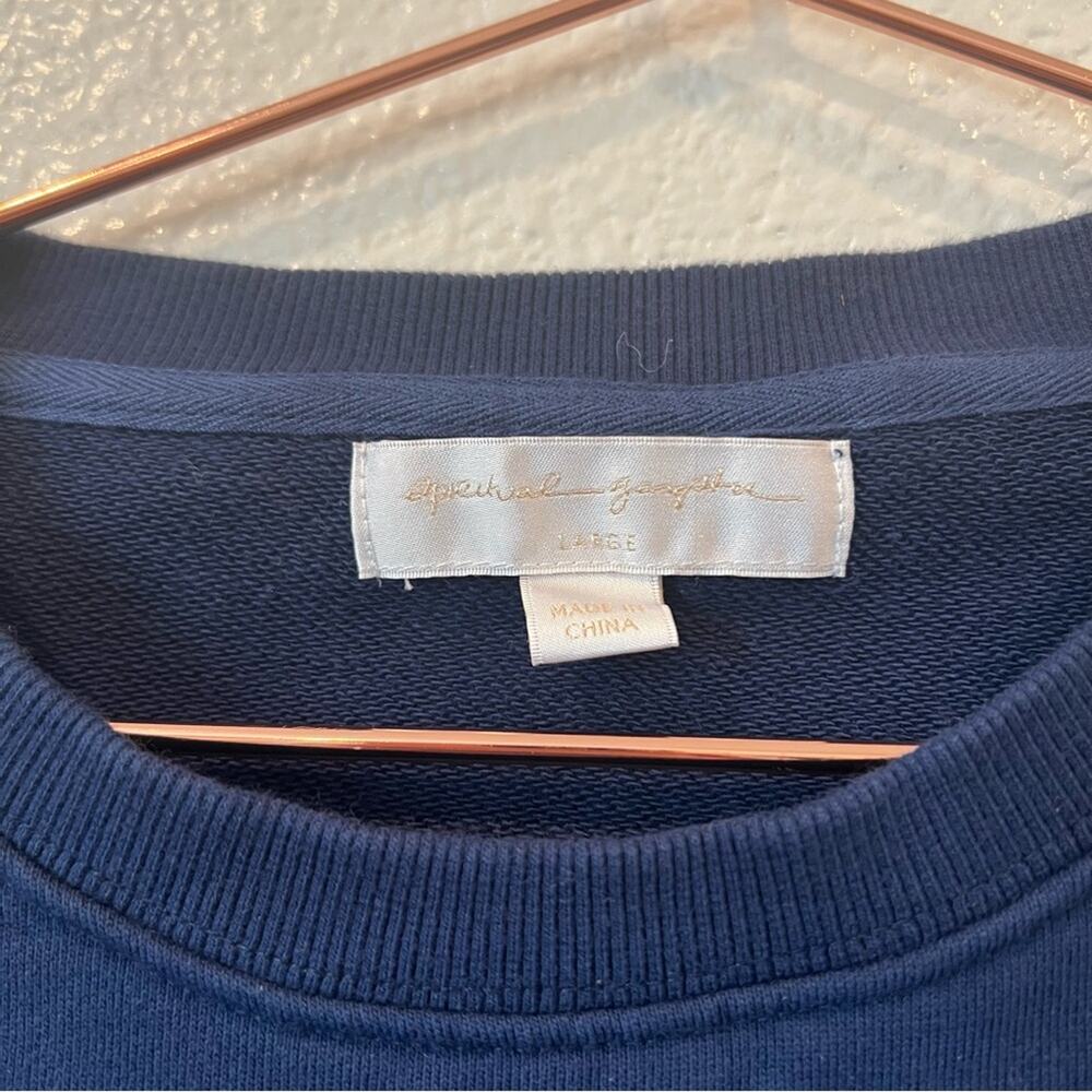 Spiritual Gangster Love Blue Ombré Cropped Sweatshirt - Picture 3 of 5